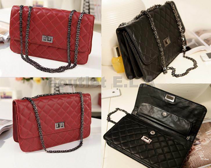 30cm DIAMOND PATTERN CHAIN SHOULDER BAG-2 colours
